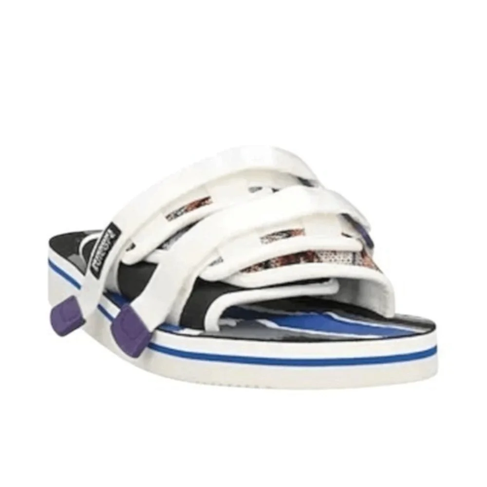 Missoni X Suicoke Collab Moto Slide Sandals White Zig Zag Pattern Slip-On 16